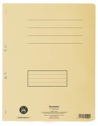 Exacompta 351522B Ösenhefter (Recycling-Karton, voller Vorderdeckel, Beschriftungsfeld, DIN A4) 1 Stück elfenbein