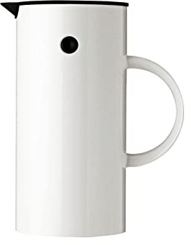 Stelton Isolierkanne EM77 0,5 liter - Doppelwandige Isolierkanne für heiße/kalte Getränke - Tee- & Kaffeekanne mit Glaseinsatz, Magnetverschluss, Schraubdeckel, Vintage-Design - 0,5 Liter, Weiß