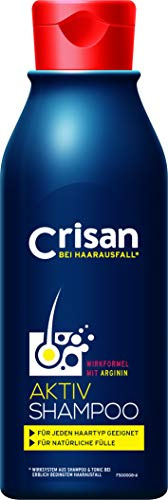 Crisan Aktiv Shampoo, Shampoo gegen Haarausfall, Haarpflegemittel für dünner werdendes Haar, mit Arginin-Rezeptur, Haarpflege für Männer & Frauen, 250 ml