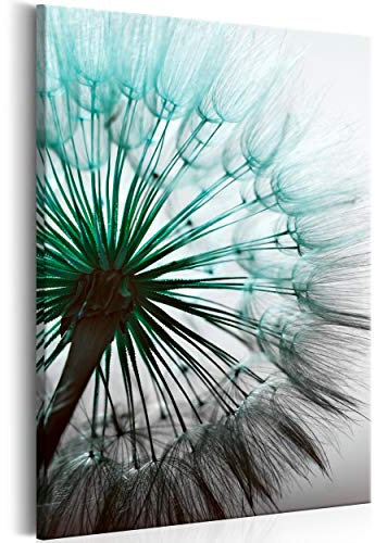 decomonkey Bilder Blumen 60x90 cm 1 Teilig Leinwandbilder Bild auf Leinwand Wandbild Kunstdruck Wanddeko Wand Wohnzimmer Wanddekoration Deko Natur Pflanzen Blumen Pusteblumen Sommer romantisch