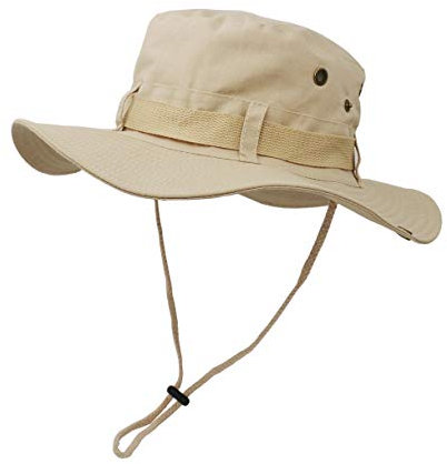UltraKey Sonnenschutzhut mit breiter Krempe, doppelschichtig, klassischer US Kampfsport Stil Buschsch-Dschungel-Sonnenschutz für Angeln, Jagd, Camping Khaki
