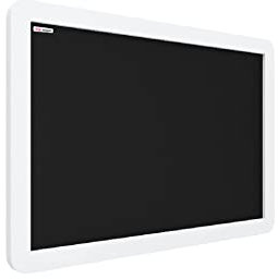 ALLboards Lavagna Nera da Gesso con Cornice in Legno Bianca 90x60cm, Bordi Arrotondati, Scrivibile con Gessetti e Pennarelli a Gesso, Forma Smartphone, lavagna da parete, lavagnetta gesso