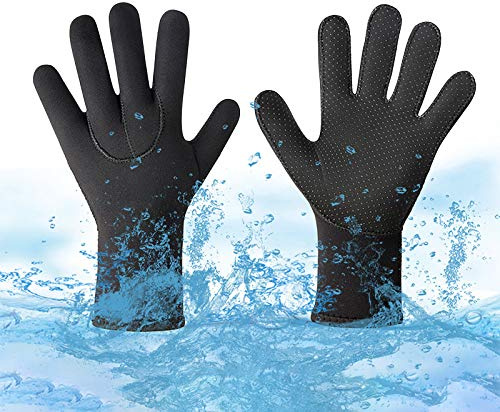 Professionnels 3 mm Néoprène Gants de Combinaison Extensibles Gants de Plongée Sous-marine Gants de Kayak de Natation Paddle Sailing Surf Gants de Sports Nautiques Gants Thermiques pour Hommes Femmes