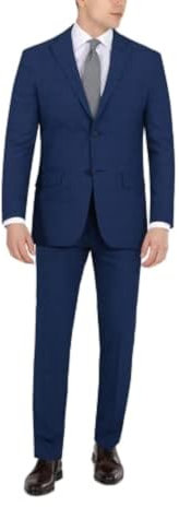 DKNY Men's Suit Jacket, Blue Plaid, 40 Long