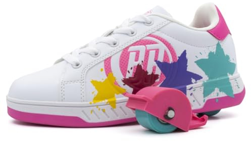 BREEZY ROLLERS Schuhe mit Rollen für Kinder I Rollschuhe-Sneaker Kids I Von Kinder Straßen-Schuhen zu Rollschuh in wenigen Sek. I Patentiertes Klick-System I Turnschuhe mit Rollen für Mädchen & Jungen