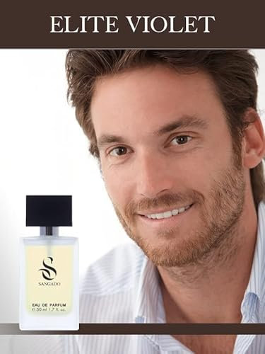 ELITE VIOLET by SANGADO, Perfume for Men, 8-10 hours long-Lasting, Luxury, Amber Woody, Fine French Essences, Intense, Seductive, Masculine, Ideal Gift, 50 ml Spray