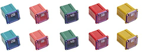 SIGANDG 10pcs Low Jcase Block Fuse car fuses for Trucks Cars and SUVS (20A/30A/40A/50A/60A, 2pcs Each)