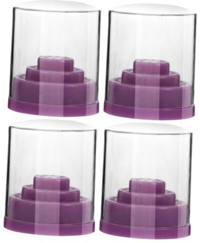 Uonlytech 4 Stück Schleifkopf Aufbewahrungsbox Nagel Bit Nagelmaniküre-bithalter Desktop-drill-organizer Nagelbohrer Bohrerhalter Für Nägel Bohren Schreibtisch Pp Vitrine Violett