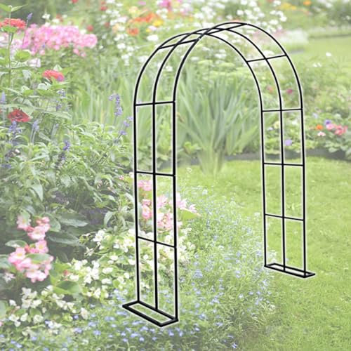 Arco per Rose in Metallo Padiglioni per Piante Rampicanti Arco di Nozze Decorazioni Garden Archway 80x200cm 140x230cm 300x350cm per Matrimoni, Festa, Celebrazioni (Color : Black, Size : 120x220cm/3.