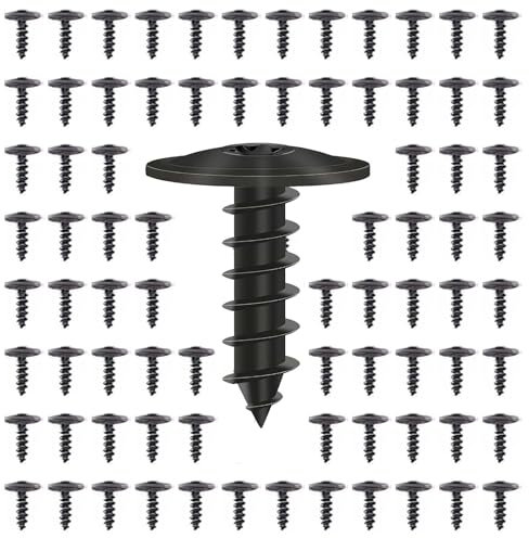 HAPPOW 80 viti autofilettanti M5 x 16 mm, viti autofilettanti, viti nere a testa piatta, viti in acciaio inox, per paraurti, archi, acciaio inox e parafanghi