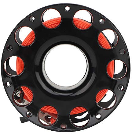 Qcwwy Tauchen, Kunststoff-Kunststoff-Tauchspule, Tauchanwendungen für Aktivitäten, Technisches Tauchen, Höhlentauchen, Tauch-Fingerspule (schwarzes Rad)