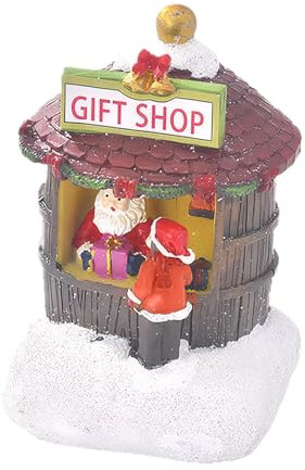 Guangcailun Weihnachtsdekoration, Dorfhaus, handgefertigtes Harz, Weihnachtsmann, Laden, kleine Schneemänner und andere Elemente, Weihnachtsdorf Dekorationen, C