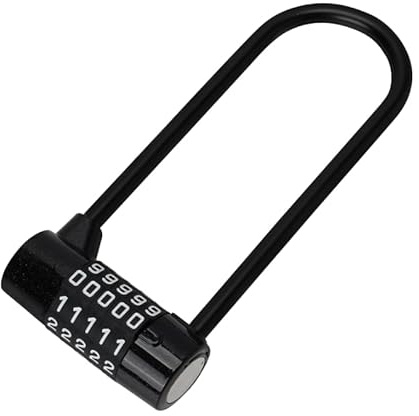 Long Shackle 5 Digit Combination Padlock - 15.5cm/6.1 Inches - Heavy Duty Outdoor Waterproof Lock with Resettable Code - Pad Lock for Bicycles, Gates, Mountain Bike, Gym, School, Shed & Lockers