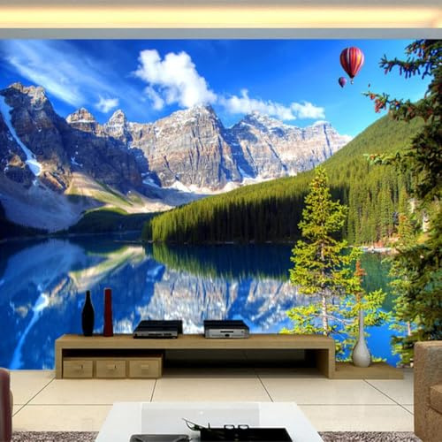 Kitquiver 3D Berge，Wälder Und Seen Wall Painting 3D Natürliche Landschaft Wandbild Tapete 3D-Effekt Dekoration Tapete Wohnzimmer Für Schlafzimmer 350x245cm