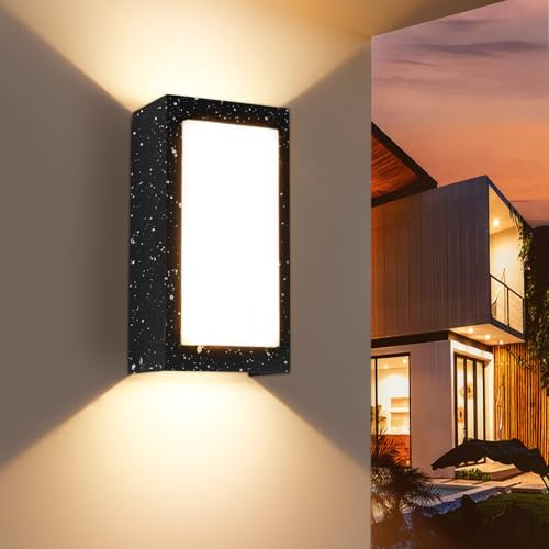 Jasfyee Applique Murale E27 Extérieure Intérieur, Applique Murale Extérieure En Aluminium, Lampe Murale Moderne Imperméable IP65, Ampoule non Incluse, Anthracite