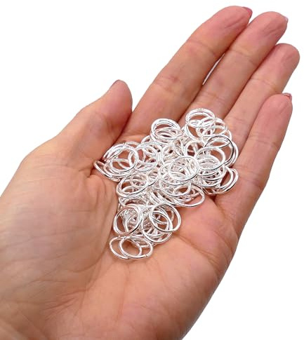 Biegeringe Silber 12mm - 200 Stück Offene Ringe - Jump Rings für Schmuckherstellung - Verbindungsringe zum Basteln von Ketten, Anhängern & Armbändern - Spaltringe & Kettenringe