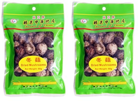 East Asia Dried Mushrooms Dried 120g 冬菇(小菇仔), Pack of 2