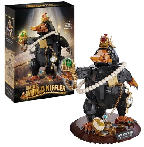 Tirff Magic Schnabeltier Niffler Bausatz, 1148 Klemmbausteine MOC Konstruktionsspielzeug luxuriöse Juwelen-Details & fesselnde Assemblierung für Zauberfans Teenager