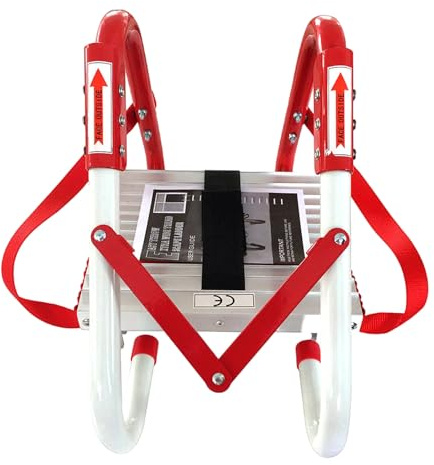 ZHDANB Escalera de Incendios portátil Extensible hasta 7,5/10M Escalera de Cuerda Escalera de Escape Plegable portátil 3/4piso para alféizares de la mayoría de Las Ventanas 7.5M/24.6FT