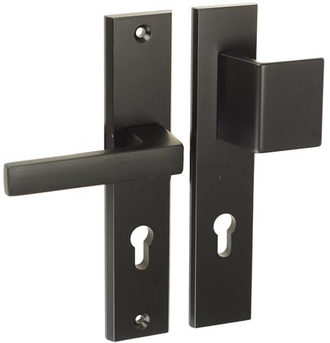 FEINZ Außentürgriff 72 mm Schwarz | Türbeschlag, Haustür, verdeckte Verschraubung, universelle Ausführung links/rechts, robuste Konstruktion