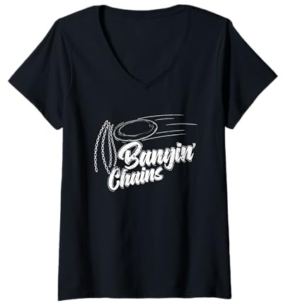 Femme Discgolf Bangin Chaînes T-Shirt avec Col en V