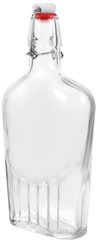 MAGICLULU Botella de Vidrio Hermética Transparente 500 Ml Tapa Sellada para Conservar Vino, Licor y Jugos, Reutilizable para Almacenamiento en Cocina y Fiestas