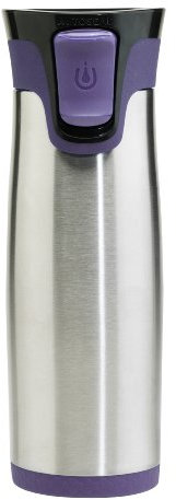 Contigo Aria – Taza isotérmica de Acero Inoxidable con Tapa Autoseal 470 ml (púrpura)