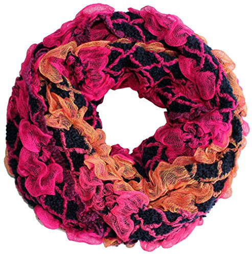 dy_mode Damen Loop Schal Schlauchschal Rundschal geblümt und kariert in 9 Farben beidseitig tragbar - GL220-228 (GL220)
