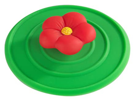 WENKO Abfluss-STOP Blume - Abfluss-Stopfen, für alle handelsüblichen Spülbecken, Silikon, 11 x 2 x 11 cm, Grün, 2 x 11 x 11 cm