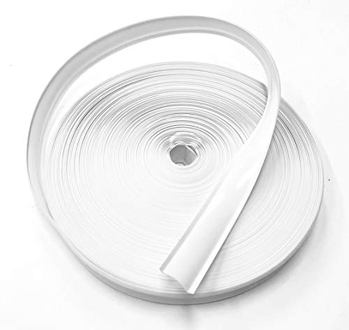 QPN 22 mm insatslist i vit vinyl, gjuten skruvskydd, husbil, husvagn, resesläp, 30 m, vit