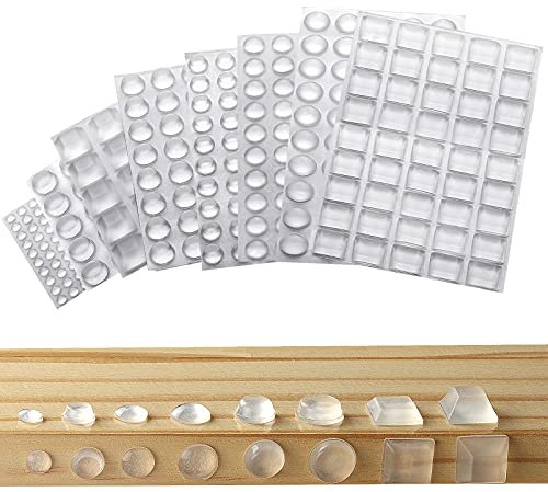 YEGUO Elastikpuffer, 320 Stück Gummipuffer, Schutzpuffer, transparente Möbelpuffer, selbstklebende Gummifüße, Gumminoppen, Geräuschdämpfungspads, Anschlagpuffer, 8 Größen