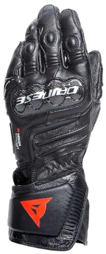 Dainese - Carbon 4 Long Gloves, Lange Sport-Motorradhandschuhe aus Leder, Knöchelschoner aus Carbon, Mann, Schwarz/Schwarz/Schwarz, XXXL