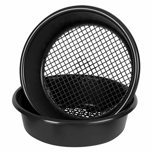 FIRST CHOICE KAYA Garden Sieve for Soil Large Round Plastic Soil Sieve with 1cm Holes for soil and stones Sold by KAYA LTD (Black)