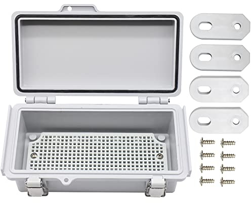 AIRTAK Electrical Waterproof Custom Junction Box, Outdoor Hinged Clear Cover Stainless Steel Buckles, Plastic Enclosure Weatherproof Box IP67 Case 7.9 * 3.9 * 2.8(200×100×70mm)
