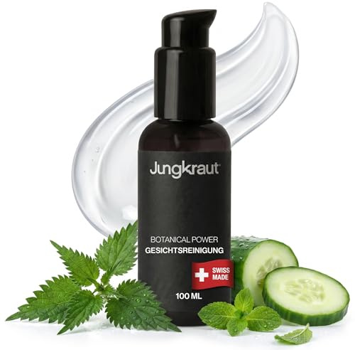 JUNGKRAUT Botanical Power Gesichtsreinigung für Männer 100ml, Tiefenreinigung mit Inulin, natürliches Waschgel, pH-neutral, vegan, Swiss Made