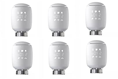 RANRAO 6 Stück Smartes Heizkörperthermostat Elektronisch - Programmierbares Zigbee Heizkörperthermostatventil - Thermostat heizung Digital - Energiesparen, Zeitplan, Steuerung unterwegs über APP
