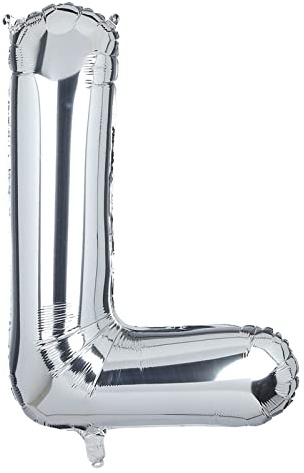 XXL Groß Buchstaben L Ballon Silber Helium Luftballons Riesen Mylar Alphabet Folienballon Jubiläum Hochzeit Geburtstag Party Dekoration 100CM