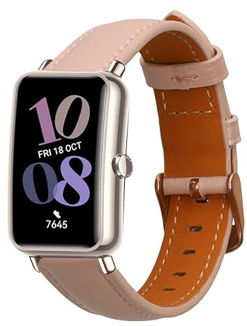 kwmobile Armband kompatibel mit Huawei Watch Fit mini - Echtleder Fitnesstracker Sportarmband Band