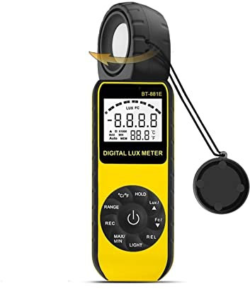 ERUKEI Mesureurs de lumière Lumières de Mesure d'éclairement numérique, Compteur de lumière à capteur Rotatif de 0,01~300 000 Lux for lumières LED