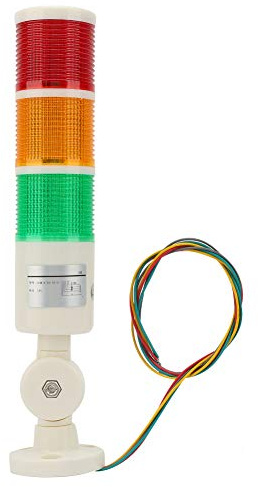 3-Layer Warning Light Foldable Alarm Light LED Signal Tower Stack Light | 24VDC 2W, Red + Orange + Green, for Workshop Construction Site