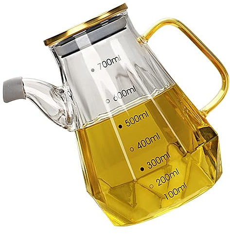 DOITOOL Diamond Oiler Glass Oil Dispenser Pourer Pot for Oil Cooking Oil Cruet Oil Jug Non Drip Olive Oil Pourer Dispenser Oil Bottles for Kitchen Tea Carafes Oil Pour Bottle Household