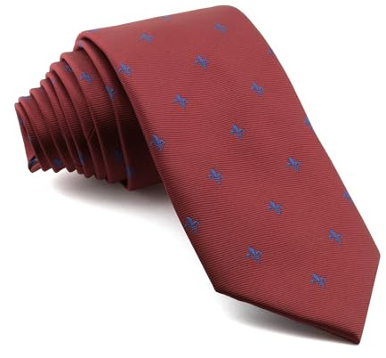 Cencibel Smart Casual Cravate fleur de lys, Bordeaux, bleu, 150