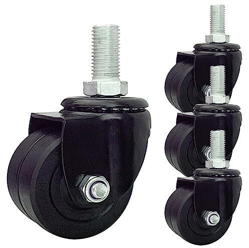 75-mm-Stielrollen mit M16-Gewindeschaft, Hochleistungs-Nylon-Industrierollen, Möbel-/Werkbank-Lenkrolle ohne Bremse, Tragfähigkeit 750 kg, 4er-Set (Größe: M16 x 100)
