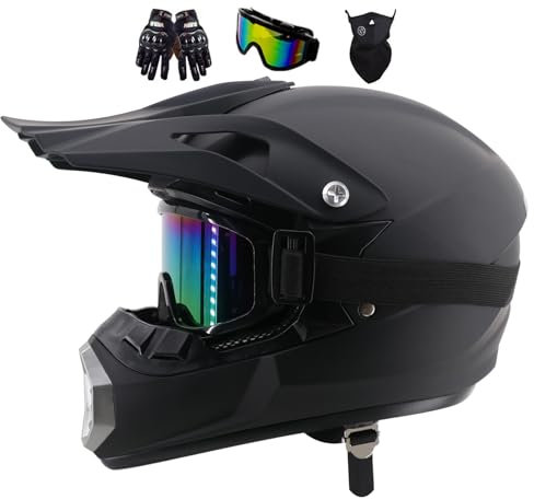 Motocross Helm Fullface Helm Dirt Bike Integral Motorradhelm, Jugend Motorradhelme, Herren Damen Downhill Motorradhelm, Kinder MTB ATV Offroad DH Helm, Erwachsener Motorrad Helm(Size:XL(58-59CM))