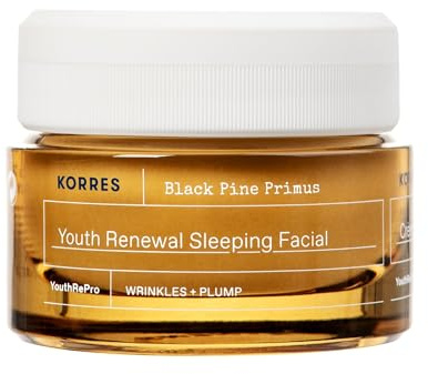 KORRES BLACK PINE PRIMUS Erneuernde Nachtcreme gegen Falten, vegan, 40ml | für prallere Haut über Nacht, silikon- und parabenfrei, aufpolsternde Wirkung, regeneriert die Hautt, feuchtigkeitsspendend
