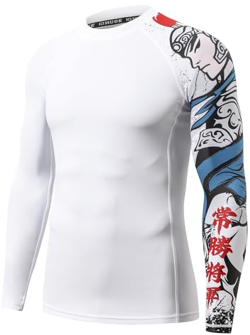 HUGE SPORTS Men's Rash Vest Long Sleeve Rash Guard UPF 50+Sleeve | UV Protection 4-Way Stretch Quick Dry Breathable Compression Fit Chlorine-Resistant