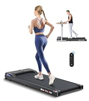 BLACK LORD Smart promenadmatta, 2-i-1 löparmatta under kontoret för hemmakontor, bärbar promenadjoggingsmaskin med app och fjärrkontroll, svart