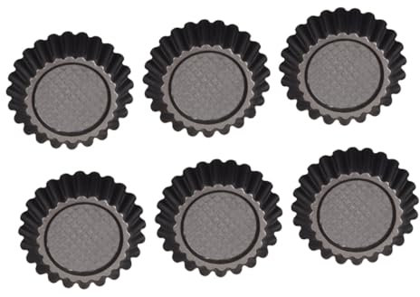 WATIIFUFU Stampo per Crostatine Antiaderente in Acciaio al Carbonio Resistente ai Graffi, Set da 6 Pezzi per Pasticceria Fai da Te, per Dolci e Snack in Forno a Vapore, Formato Fiore