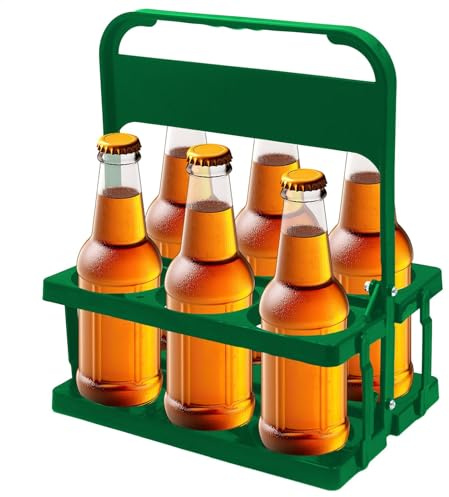 Weinflaschenhalter, Weinglashalter-Ständer, Getränkebecherhalter, Flaschenträger mit 6 Fächern – Getränkeflaschenhalter, wiederverwendbarer Weinflaschen-Organizer, Milchflaschen