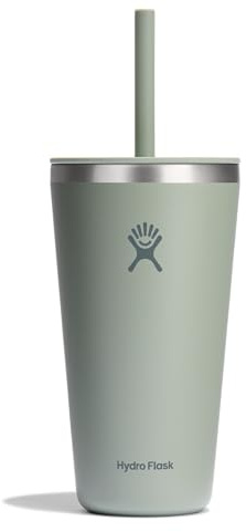 Hydro Flask 800 ml Rundum-Becher mit Strohhalm-Deckel, Agave
